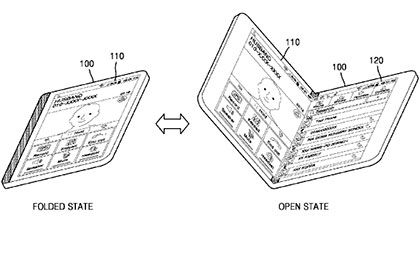 Samsung запатентовала гибкий смартфон с приложением iPod