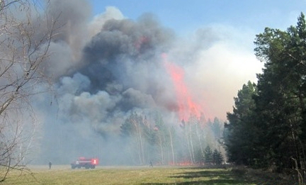 На севере Омской области из-за крупного пожара ввели режим ЧС #Новости #Общество #Омск