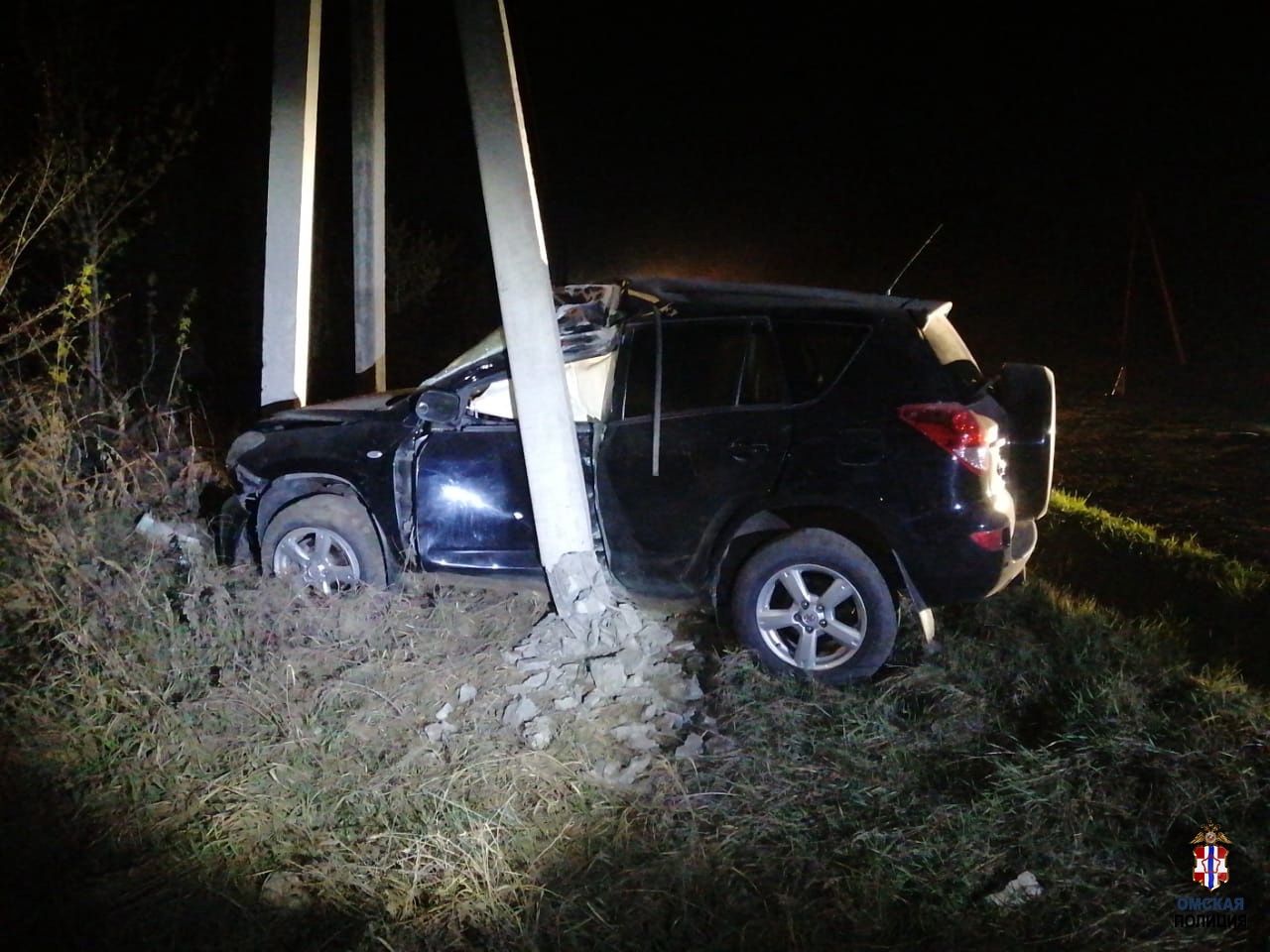 В Омской области водитель иномарки протаранил столб и погиб #Новости #Общество #Омск