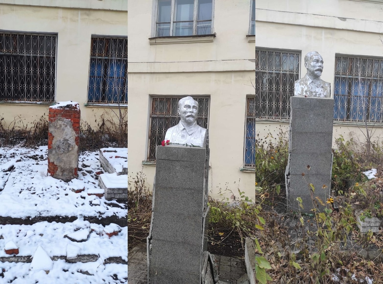 В Омске вандалы разгромили памятник Дзержинскому #Омск #Общество #Сегодня