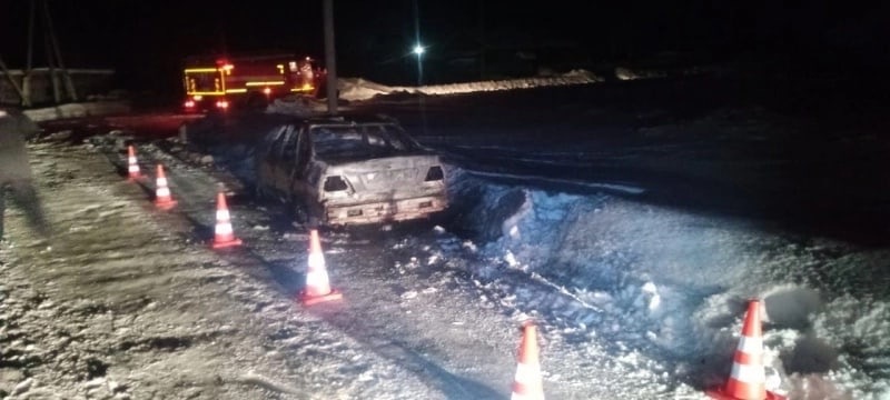 В Омской области иномарка сгорела вместе с водителем #Новости #Общество #Омск