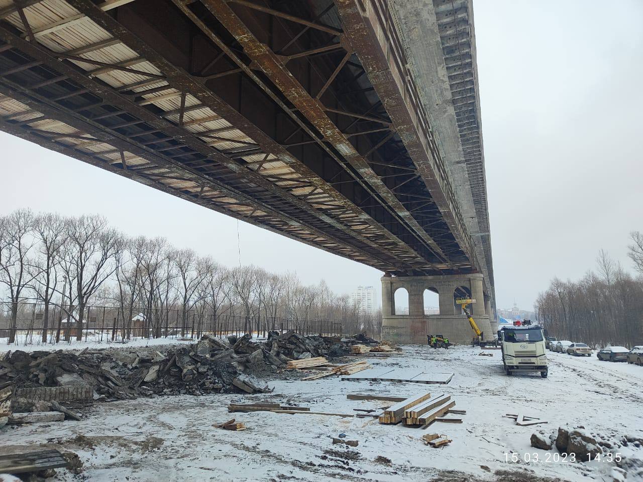 Омичам рассказали о ходе ремонта на Ленинградском мосту #Новости #Общество #Омск