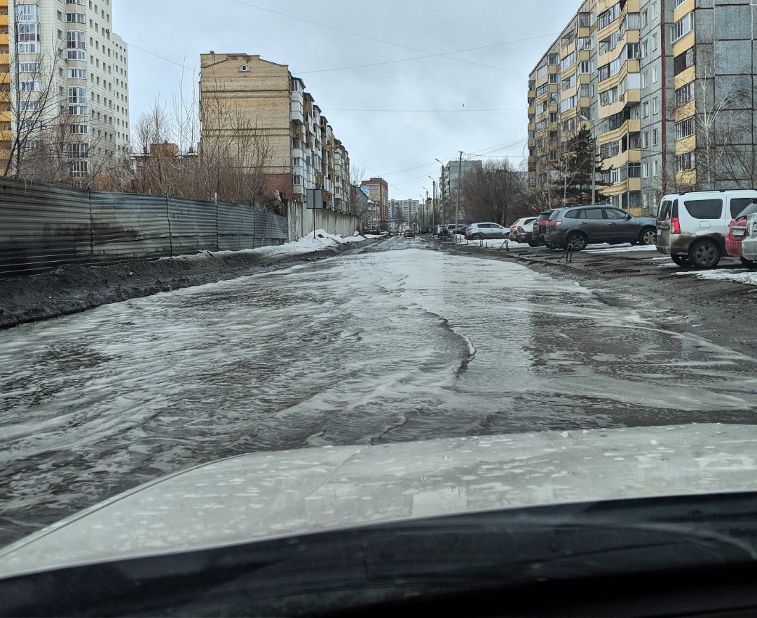 Омские дороги начало затапливать #Новости #Общество #Омск